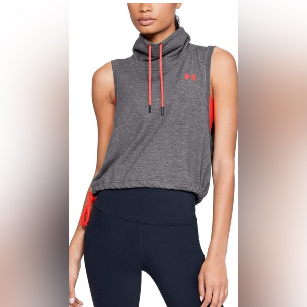 Under Armour Women's Charcoal Tank Top with Orange Accents